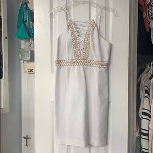 Gold and white dress